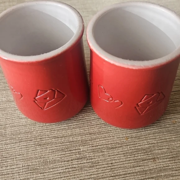 LaFermiere  Red Ceramic Microwave-Safe Reuseable Jars.  Qty 2 - Picture 4 of 4